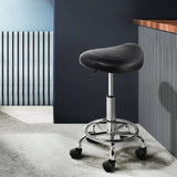 darrahopens Furniture > Bar Stools & Chairs Artiss Saddle Salon Stool Black PU Swivel Barber Hair Dress Chair Hydraulic Lift