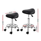 darrahopens Furniture > Bar Stools & Chairs Artiss Saddle Salon Stool Black PU Swivel Barber Hair Dress Chair Hydraulic Lift