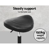 darrahopens Furniture > Bar Stools & Chairs Artiss Saddle Stool Salon Chair Black Swivel Beauty Barber Hairdressing Gas Lift