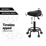 darrahopens Furniture > Bar Stools & Chairs Artiss Saddle Stool Salon Chair Black Swivel Beauty Barber Hairdressing Gas Lift