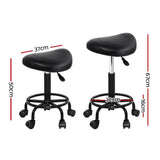 darrahopens Furniture > Bar Stools & Chairs Artiss Saddle Stool Salon Chair Black Swivel Beauty Barber Hairdressing Gas Lift