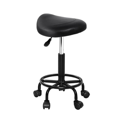 darrahopens Furniture > Bar Stools & Chairs Artiss Saddle Stool Salon Chair Black Swivel Beauty Barber Hairdressing Gas Lift
