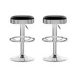 darrahopens Furniture > Bar Stools & Chairs Artiss Set of 2 Backless PU Leather Bar Stools - Black and Chrome