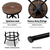 darrahopens Furniture > Bar Stools & Chairs Artiss Set of 2 Bar Stool Industrial Round Seat Wood Metal - Black and Brown