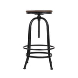 darrahopens Furniture > Bar Stools & Chairs Artiss Set of 2 Bar Stool Industrial Round Seat Wood Metal - Black and Brown