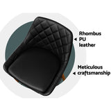 darrahopens Furniture > Bar Stools & Chairs Artiss Set of 2 Bar Stools Bentwood PU Leather Diamond Pleat - Black