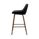 darrahopens Furniture > Bar Stools & Chairs Artiss Set of 2 Bar Stools Bentwood PU Leather Diamond Pleat - Black