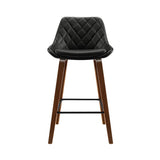 darrahopens Furniture > Bar Stools & Chairs Artiss Set of 2 Bar Stools Bentwood PU Leather Diamond Pleat - Black