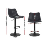darrahopens Furniture > Bar Stools & Chairs Artiss Set of 2 Bar Stools Gas Lift- Black