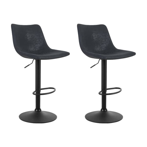 darrahopens Furniture > Bar Stools & Chairs Artiss Set of 2 Bar Stools Gas Lift- Black