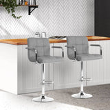 darrahopens Furniture > Bar Stools & Chairs Artiss Set of 2 Bar Stools Gas lift Swivel - Steel and Grey
