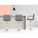 darrahopens Furniture > Bar Stools & Chairs Artiss Set of 2 Bar Stools Gas lift Swivel - Steel and Grey