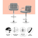 darrahopens Furniture > Bar Stools & Chairs Artiss Set of 2 Bar Stools Gas lift Swivel - Steel and Grey