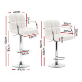 darrahopens Furniture > Bar Stools & Chairs Artiss Set of 2 Bar Stools Gas lift Swivel - Steel and White