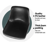 darrahopens Furniture > Bar Stools & Chairs Artiss Set of 2 Bar Stools Kitchen Metal Bar Stool Dining Chairs PU Leather Black