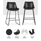 darrahopens Furniture > Bar Stools & Chairs Artiss Set of 2 Bar Stools Kitchen Metal Bar Stool Dining Chairs PU Leather Black