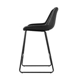 darrahopens Furniture > Bar Stools & Chairs Artiss Set of 2 Bar Stools Kitchen Metal Bar Stool Dining Chairs PU Leather Black