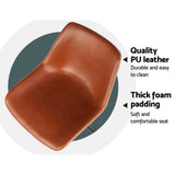 darrahopens Furniture > Bar Stools & Chairs Artiss Set of 2 Bar Stools Kitchen Metal Bar Stool Dining Chairs PU Leather Brown
