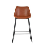 darrahopens Furniture > Bar Stools & Chairs Artiss Set of 2 Bar Stools Kitchen Metal Bar Stool Dining Chairs PU Leather Brown