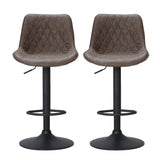 Darrahopens Furniture > Bar Stools & Chairs Artiss Set of 2 Bar Stools Kitchen Stool Chairs Metal Barstool Dining Chair Brown Rushal