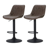 Darrahopens Furniture > Bar Stools & Chairs Artiss Set of 2 Bar Stools Kitchen Stool Chairs Metal Barstool Dining Chair Brown Rushal