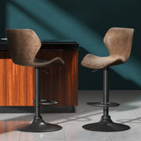 Darrahopens Furniture > Bar Stools & Chairs Artiss Set of 2 Bar Stools Kitchen Stool Chairs Metal Barstool Swivel Brown Frawley