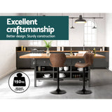 Darrahopens Furniture > Bar Stools & Chairs Artiss Set of 2 Bar Stools Kitchen Stool Chairs Metal Barstool Swivel Brown Frawley