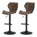 Darrahopens Furniture > Bar Stools & Chairs Artiss Set of 2 Bar Stools Kitchen Stool Chairs Metal Barstool Swivel Brown Frawley