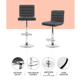 darrahopens Furniture > Bar Stools & Chairs Artiss Set of 2 Bar Stools Kitchen Stool Dining Chairs Grey