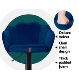 Darrahopens Furniture > Bar Stools & Chairs Artiss Set of 2 Bar Stools Kitchen Stool Swivel Chair Gas Lift Velvet Chairs Blue Nessah