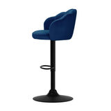 Darrahopens Furniture > Bar Stools & Chairs Artiss Set of 2 Bar Stools Kitchen Stool Swivel Chair Gas Lift Velvet Chairs Blue Nessah