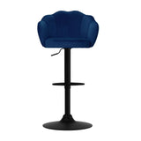Darrahopens Furniture > Bar Stools & Chairs Artiss Set of 2 Bar Stools Kitchen Stool Swivel Chair Gas Lift Velvet Chairs Blue Nessah