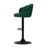 Darrahopens Furniture > Bar Stools & Chairs Artiss Set of 2 Bar Stools Kitchen Stool Swivel Chair Gas Lift Velvet Chairs Green Nessah