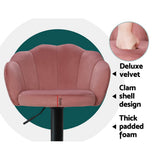 Darrahopens Furniture > Bar Stools & Chairs Artiss Set of 2 Bar Stools Kitchen Stool Swivel Chair Gas Lift Velvet Chairs Pink Nessah
