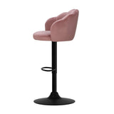 Darrahopens Furniture > Bar Stools & Chairs Artiss Set of 2 Bar Stools Kitchen Stool Swivel Chair Gas Lift Velvet Chairs Pink Nessah