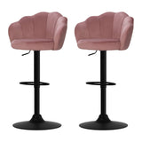 Darrahopens Furniture > Bar Stools & Chairs Artiss Set of 2 Bar Stools Kitchen Stool Swivel Chair Gas Lift Velvet Chairs Pink Nessah