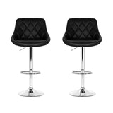 darrahopens Furniture > Bar Stools & Chairs Artiss Set of 2 Bar Stools PU Leather Diamond Style - Black