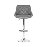 darrahopens Furniture > Bar Stools & Chairs Artiss Set of 2 Bar Stools PU Leather Diamond Style - Grey