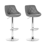 darrahopens Furniture > Bar Stools & Chairs Artiss Set of 2 Bar Stools PU Leather Diamond Style - Grey