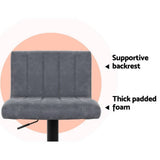 darrahopens Furniture > Bar Stools & Chairs Artiss Set of 2 Bar Stools PU Leather Line Style - Grey