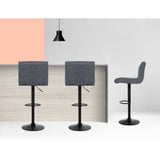 darrahopens Furniture > Bar Stools & Chairs Artiss Set of 2 Bar Stools PU Leather Line Style - Grey