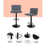 darrahopens Furniture > Bar Stools & Chairs Artiss Set of 2 Bar Stools PU Leather Line Style - Grey