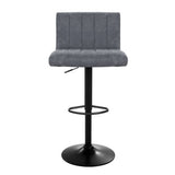 darrahopens Furniture > Bar Stools & Chairs Artiss Set of 2 Bar Stools PU Leather Line Style - Grey