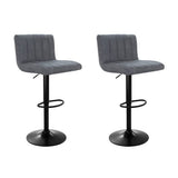 darrahopens Furniture > Bar Stools & Chairs Artiss Set of 2 Bar Stools PU Leather Line Style - Grey