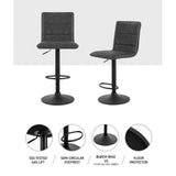 darrahopens Furniture > Bar Stools & Chairs Artiss Set of 2 Bar Stools PU Leather Smooth Line Style - Grey and Black