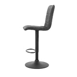 darrahopens Furniture > Bar Stools & Chairs Artiss Set of 2 Bar Stools PU Leather Smooth Line Style - Grey and Black