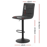 darrahopens Furniture > Bar Stools & Chairs Artiss Set of 2 Bar Stools PU Leather Smooth Line Style - Grey and Black