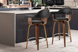 darrahopens Furniture > Bar Stools & Chairs Artiss Set of 2 Bar Stools PU Leather Wooden Swivel - Wood, Chrome and Black