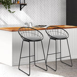 darrahopens Furniture > Bar Stools & Chairs Artiss Set of 2 Bar Stools Steel Fabric - Grey and Black