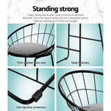 darrahopens Furniture > Bar Stools & Chairs Artiss Set of 2 Bar Stools Steel Fabric - Grey and Black